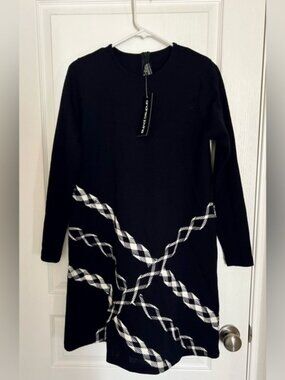 Vintage Andrea Jovine Wool Dress with Geometric Pattern